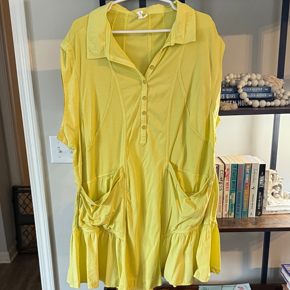 Anthropologie Yellow Mini Dress